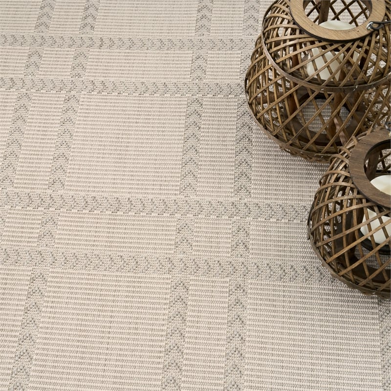 Nourison Horizon Indoor/Outdoor 4' x 6' Grey Modern Rug