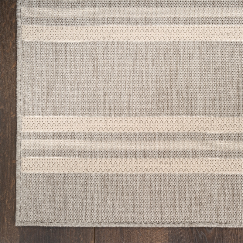 Nourison Horizon Indoor/Outdoor 4' x 6' Grey Modern Rug