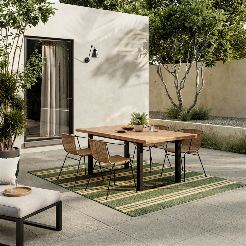 Nourison Horizon Indoor/Outdoor 5' x 7' Green Modern Rug