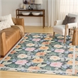 Nourison Botanical Washables 4' x 6' Charcoal Multicolor Farmhouse Indoor Rug