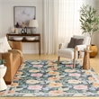 Nourison Botanical Washables 4' x 6' Charcoal Multicolor Farmhouse Indoor Rug