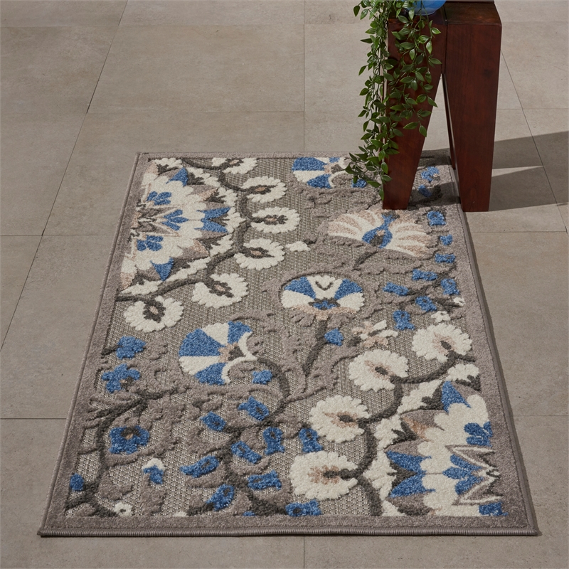 Nourison Aloha 2' x 3' Grey Multicolor Transitional Rug