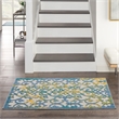 Nourison Aloha 2' x 3' Ivory Blue Outdoor Rug