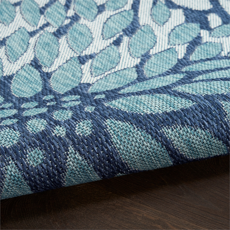 Nourison Garden Oasis 2' x 4' Navy Tropical Rug