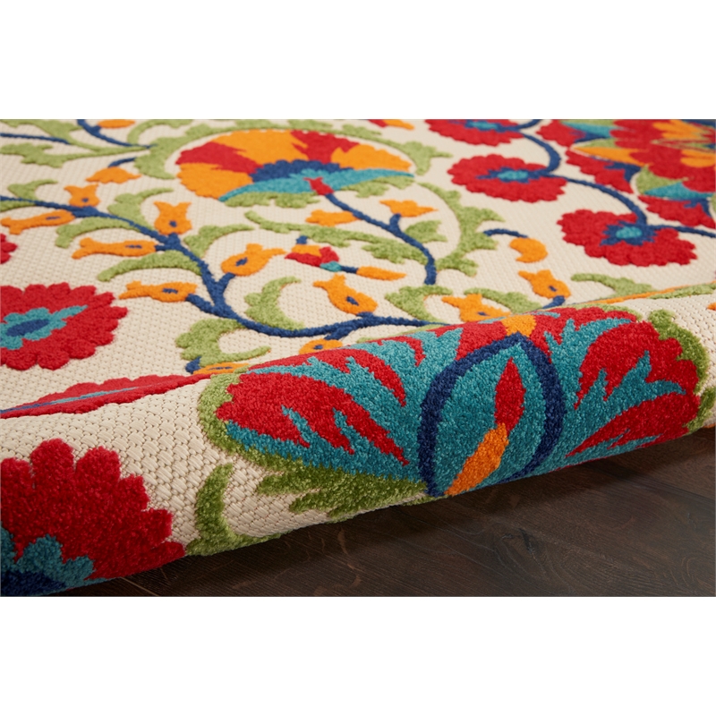Nourison Aloha 2' x 3' Red Multicolor Transitional Rug