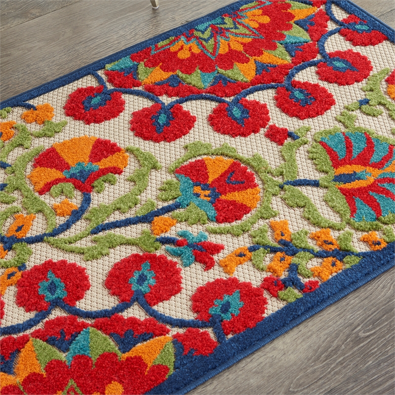Nourison Aloha 2' x 3' Red Multicolor Transitional Rug
