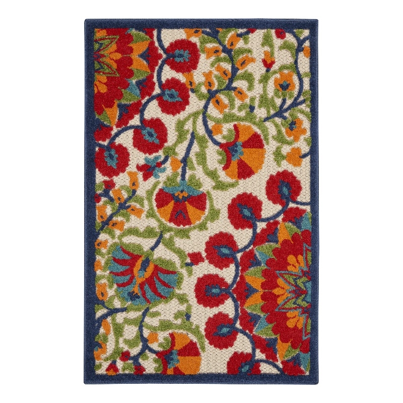 Nourison Aloha 2' x 3' Red Multicolor Transitional Rug