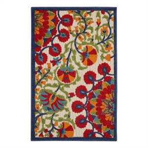 Nourison Aloha 2' x 3' Red Multicolor Transitional Rug
