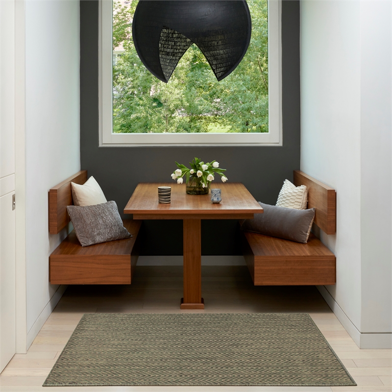 Nourison Horizon Indoor/Outdoor 2' x 3' GREEN Modern Rug