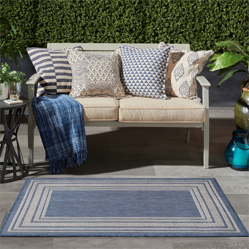 Nourison Horizon Indoor/Outdoor 2' x 3' DENIM Modern Rug