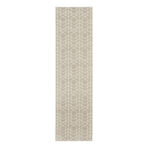 Nourison Washable Charm 2'2&quot x 8' Silver Ivory Modern Indoor Rug