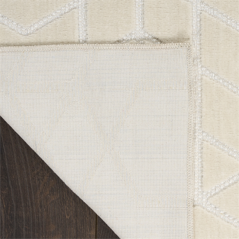 Nourison Washable Charm 2' x 6' Ivory Modern Indoor Rug