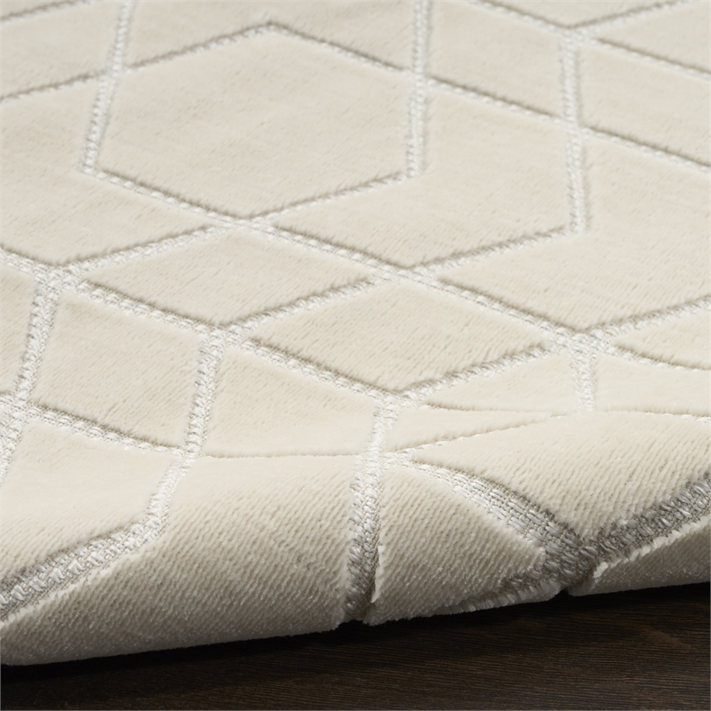 Nourison Washable Charm 2' x 6' Ivory Modern Indoor Rug