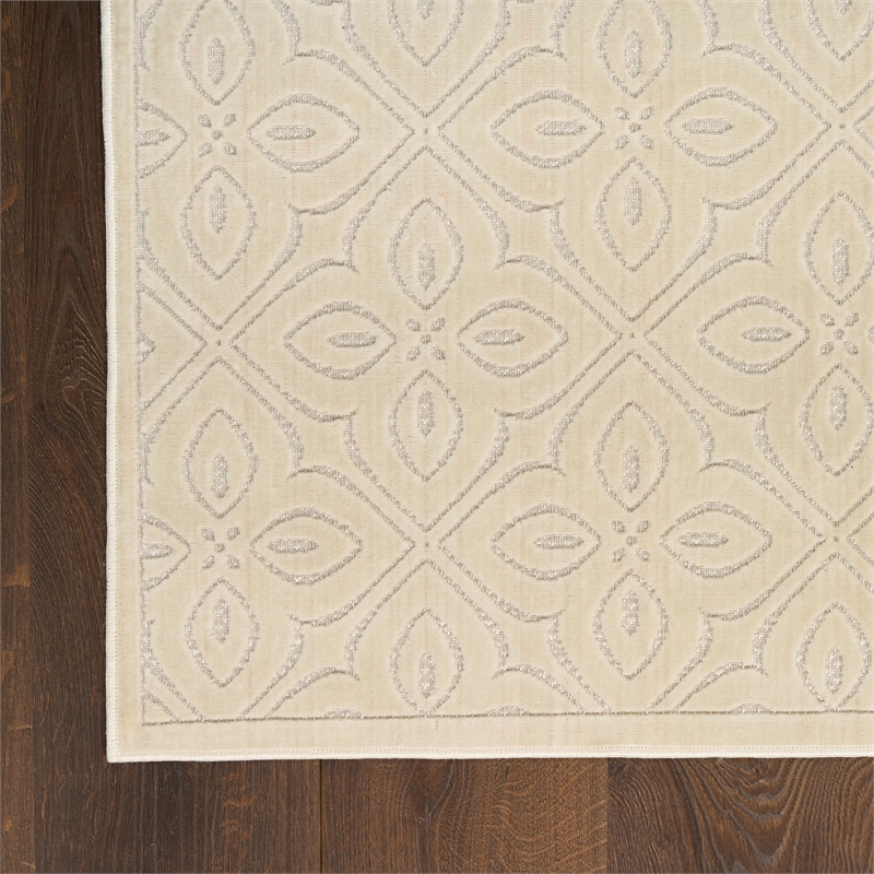 Nourison Washable Charm 2' x 6' Ivory Contemporary Indoor Rug