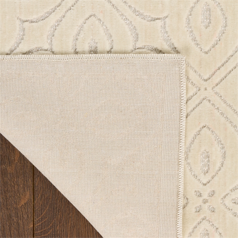 Nourison Washable Charm 2' x 6' Ivory Contemporary Indoor Rug