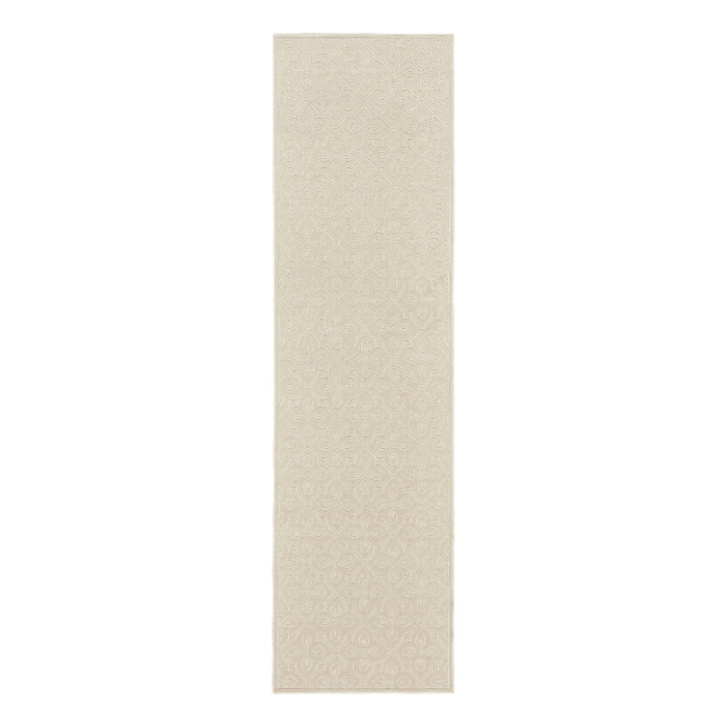 Nourison Washable Charm 2' x 6' Ivory Contemporary Indoor Rug