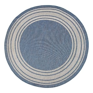 Nourison Horizon Indoor/Outdoor 5' x Round DENIM Modern Rug