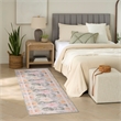 Nourison Botanical Washables 2' x 6' Beige Multicolor Farmhouse Indoor Rug