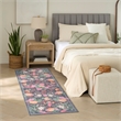 Nourison Botanical Washables 2' x 6' Charcoal Multicolor Farmhouse Indoor Rug