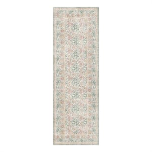 Nourison Botanical Washables 2' x 6' Green Multicolor Farmhouse Indoor Rug