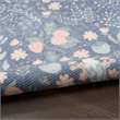 Nourison Botanical Washables 2' x 6' Blue Multicolor Modern Indoor Rug