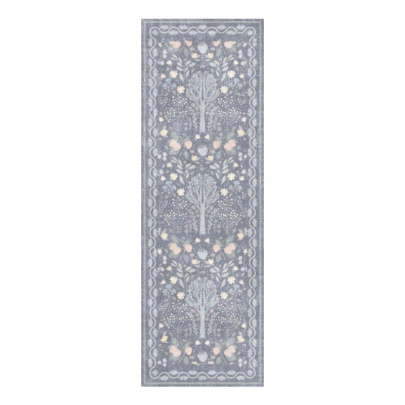 Nourison Botanical Washables 2' x 6' Blue Multicolor Modern Indoor Rug
