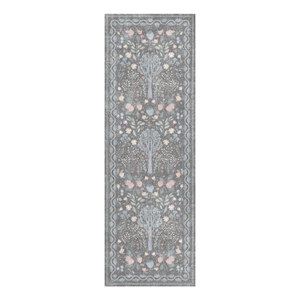 Nourison Botanical Washables 2' x 6' Charcoal Multicolor Modern Indoor Rug