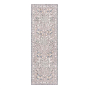 Nourison Botanical Washables 2' x 6' Grey Multicolor Modern Indoor Rug