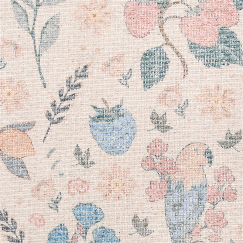 Nourison Botanical Washables 2' x 6' Ivory Multicolor Modern Indoor Rug