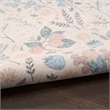 Nourison Botanical Washables 2' x 6' Ivory Multicolor Modern Indoor Rug