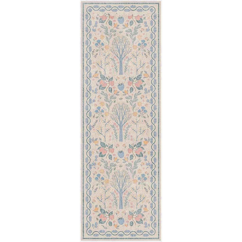 Nourison Botanical Washables 2' x 6' Ivory Multicolor Modern Indoor Rug
