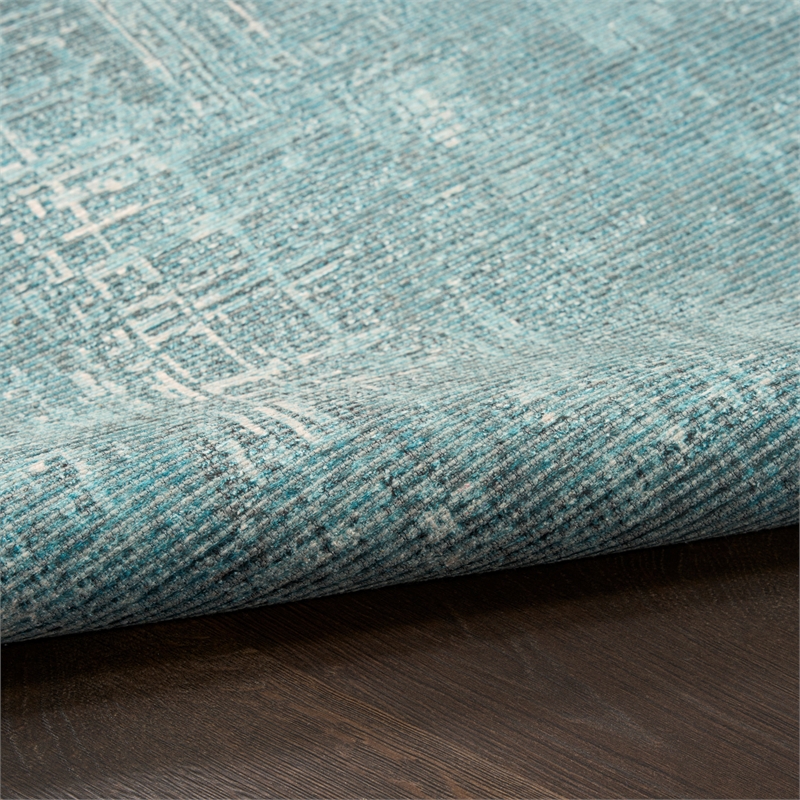 Nourison Botanical Washables 2' x 6' Green Modern Indoor Rug