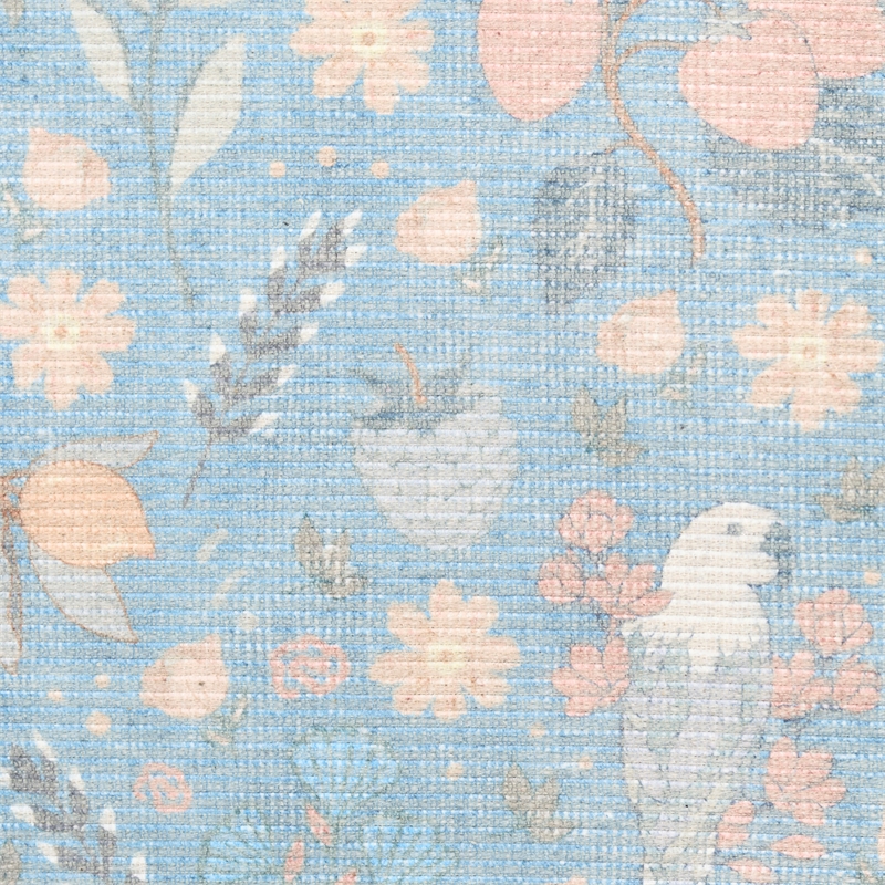Nourison Botanical Washables 2' x 6' Light Blue Multicolor Modern Indoor Rug