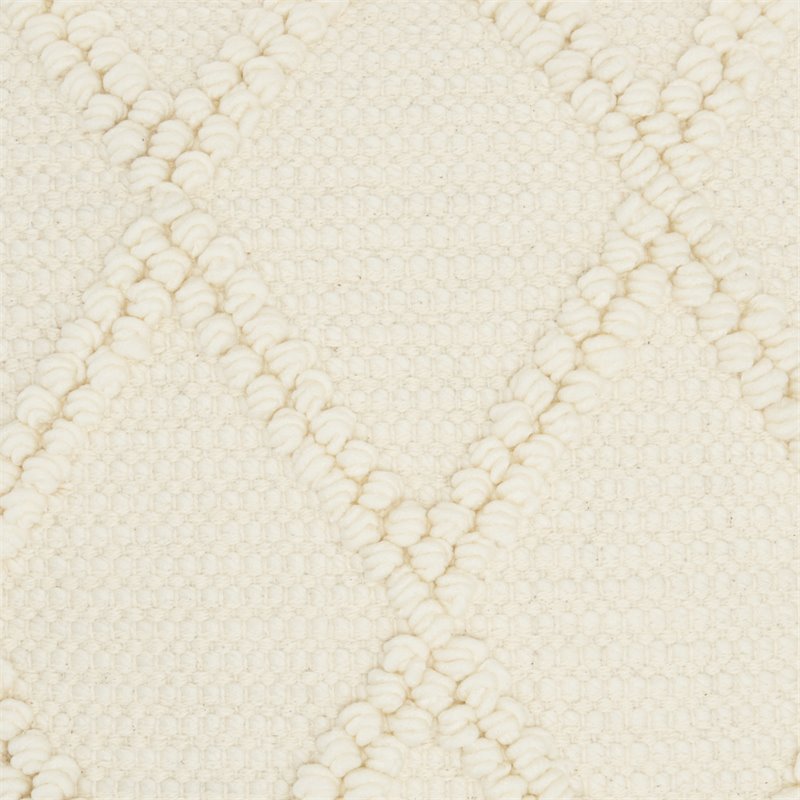 Mina Victory Life Styles Diamond Lattice Square Cotton Throw Pillow in Ivory