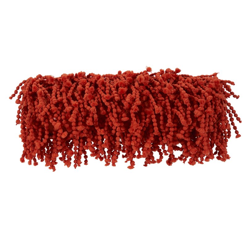 Mina Victory Shag Hand Knotted Fugga Modern Polyester Throw Pillow in Orange