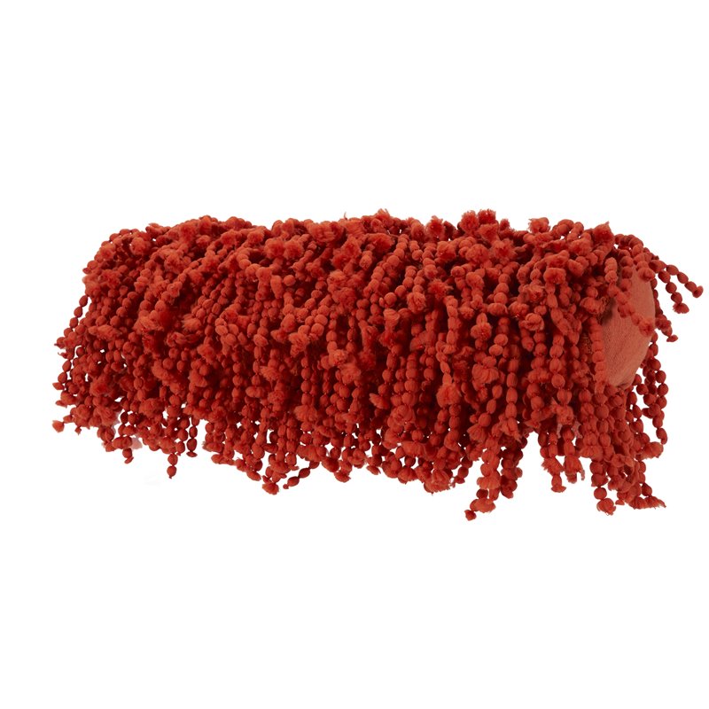Mina Victory Shag Hand Knotted Fugga Modern Polyester Throw Pillow in Orange