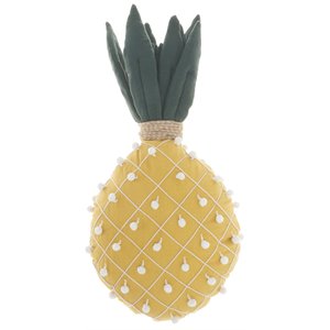 Mina Victory Plush 20x12&quot Cotton Pineapple Throw Pillow in Yellow
