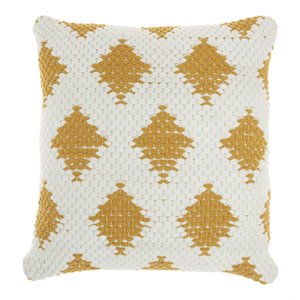 Mina Victory Life Styles 20x20&quot Square Cotton Diamond Throw Pillow - Yellow