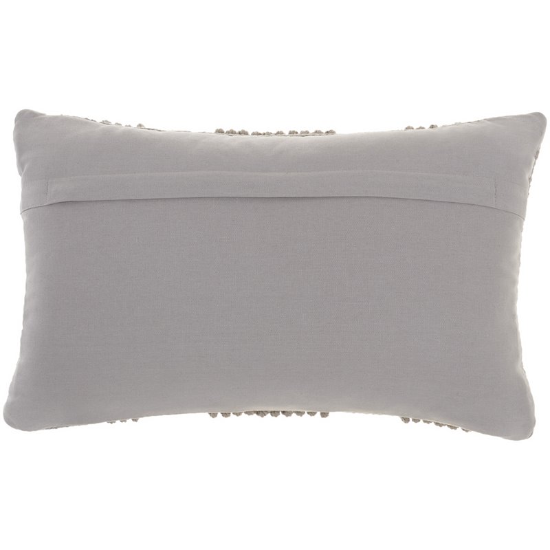 Mina Victory Life Styles Cotton Woven Diamonds Throw Pillow in Light Gray