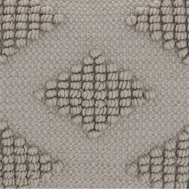 Mina Victory Life Styles Cotton Woven Diamonds Throw Pillow in Light Gray
