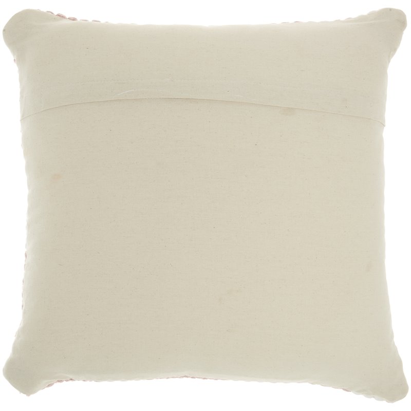 Mina Victory Life Styles Square Cotton Woven Diamonds Throw Pillow in Blush Pink