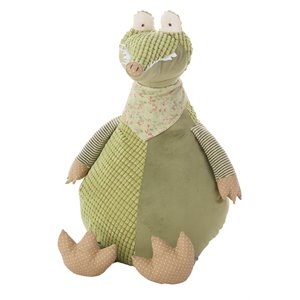 Mina Victory Plush 22x26&quot Fabric Crocodile Throw Pillow in Green