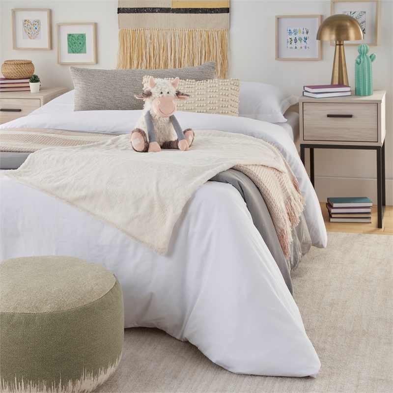 Mina Victory Plush Lines Cow Plush with Blanket 7