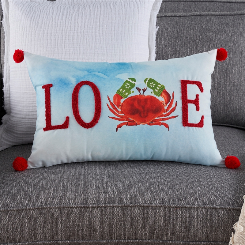 Mina Victory Holiday Pillows Village W/Snow 14
