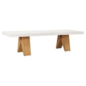 Seasonal Living Perpetual Clip 118&quot Wood/Concrete Dining Table in Ebony White