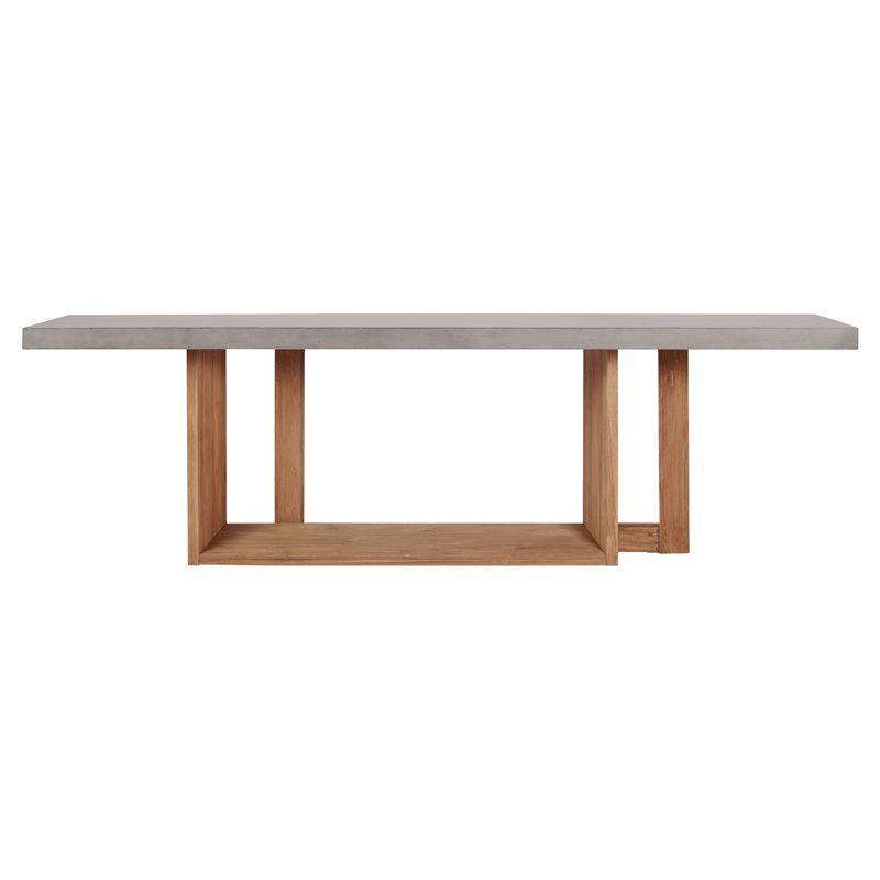 Seasonal Living Perpetual Lucca Teak Wood/Concrete Dining Table in Slate Gray