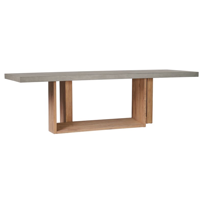 Seasonal Living Perpetual Lucca Teak Wood/Concrete Dining Table in Slate Gray