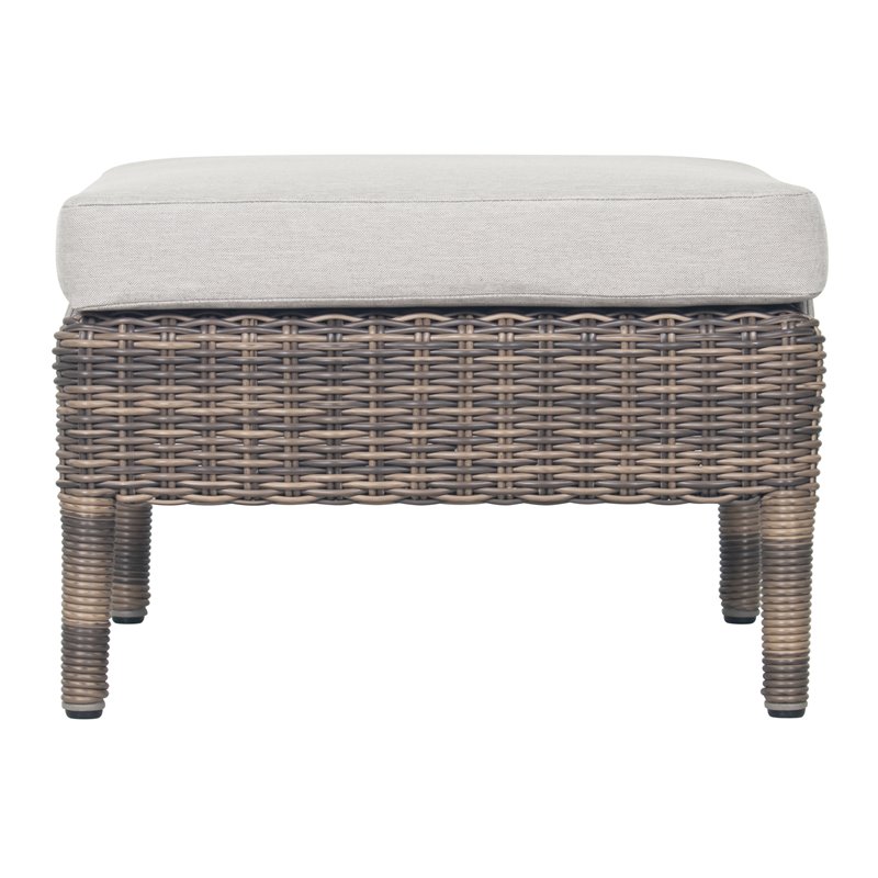 Seasonal Living Provenance Signature Wicker Leeward Aluminum Ottoman in Brown