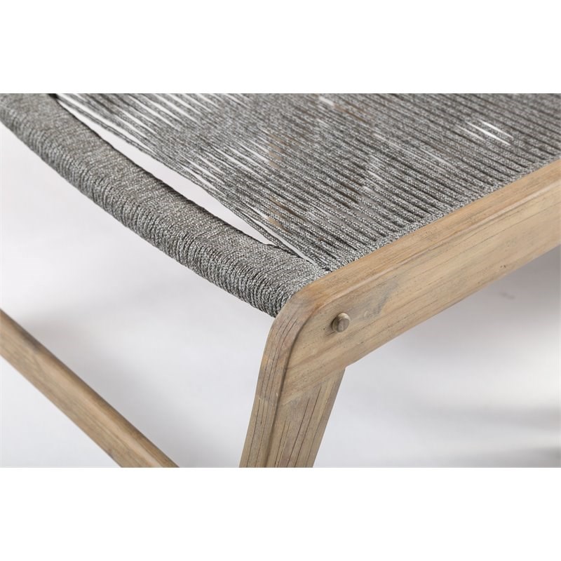 Seasonal Living Explorer Oceans Wood Lounge Chair in Mixed Gray Rope