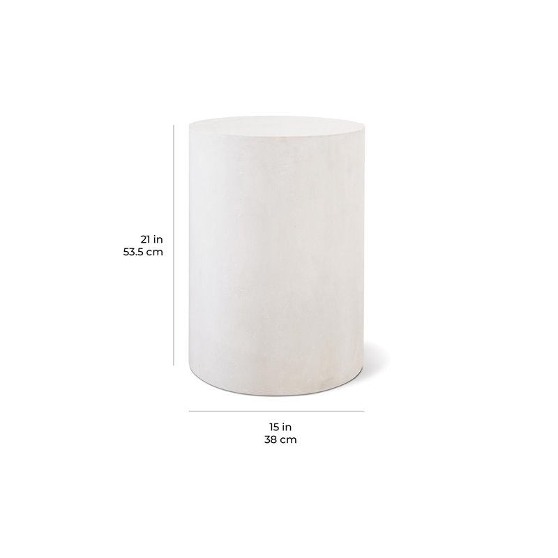 Seasonal Living Perpetual Ben Concrete Accent Table in Ebony White